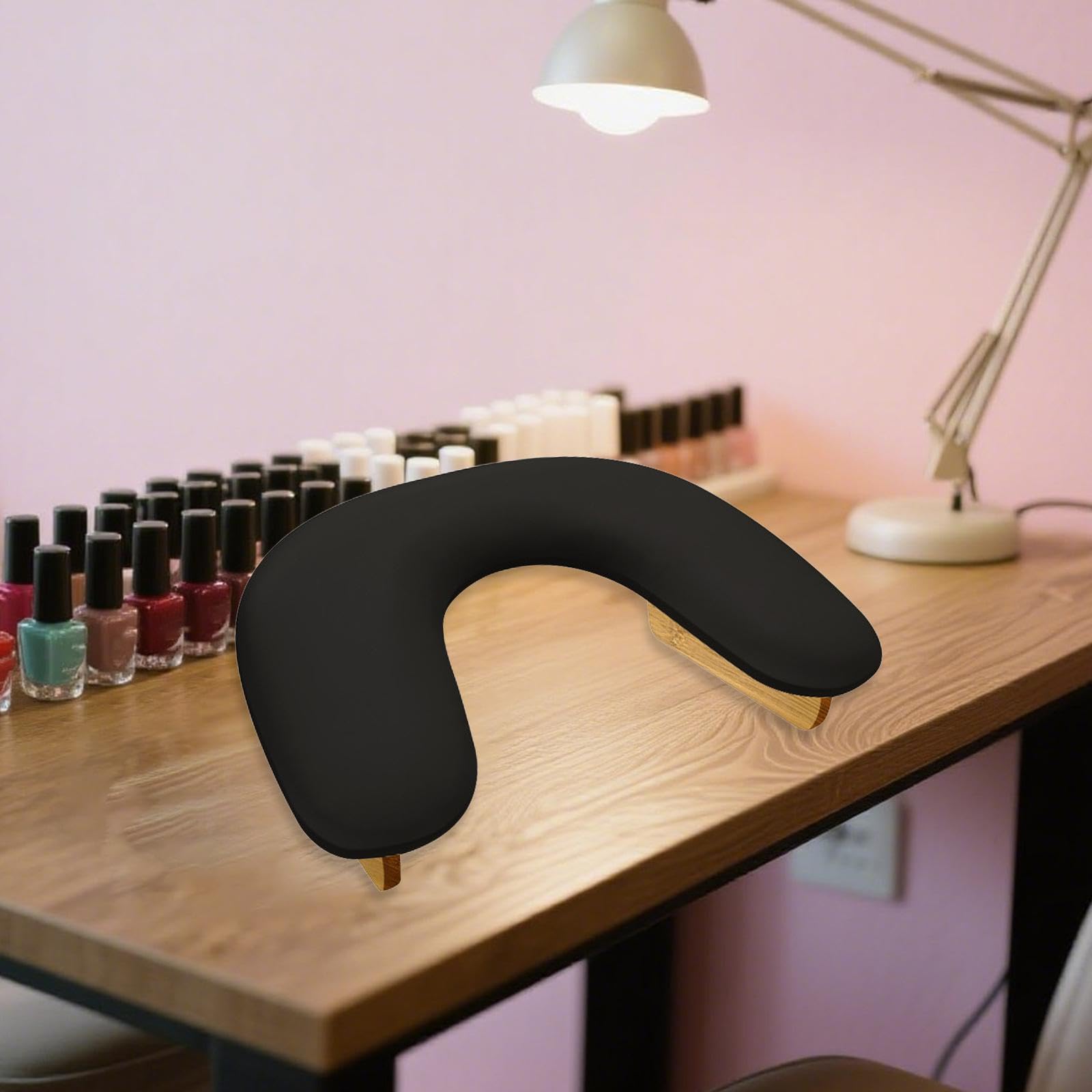 Reposabrazos Ergonómico Y Cómodo para Manicuras, Decoración de Uñas Y Accesorios de Maquillaje, Negro
