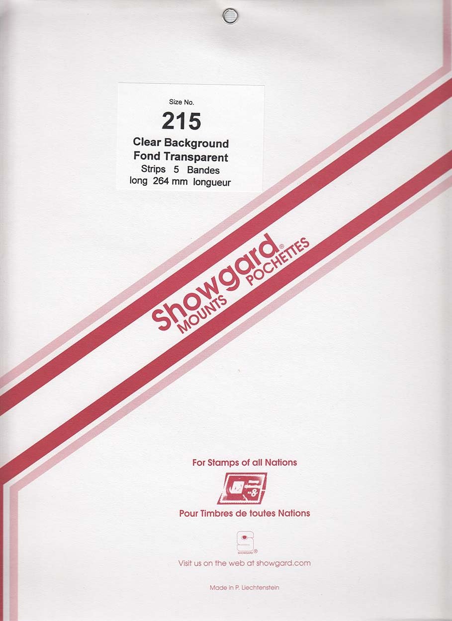 Supports de timbres transparents en bande 215/264 mm pour classer vos collections