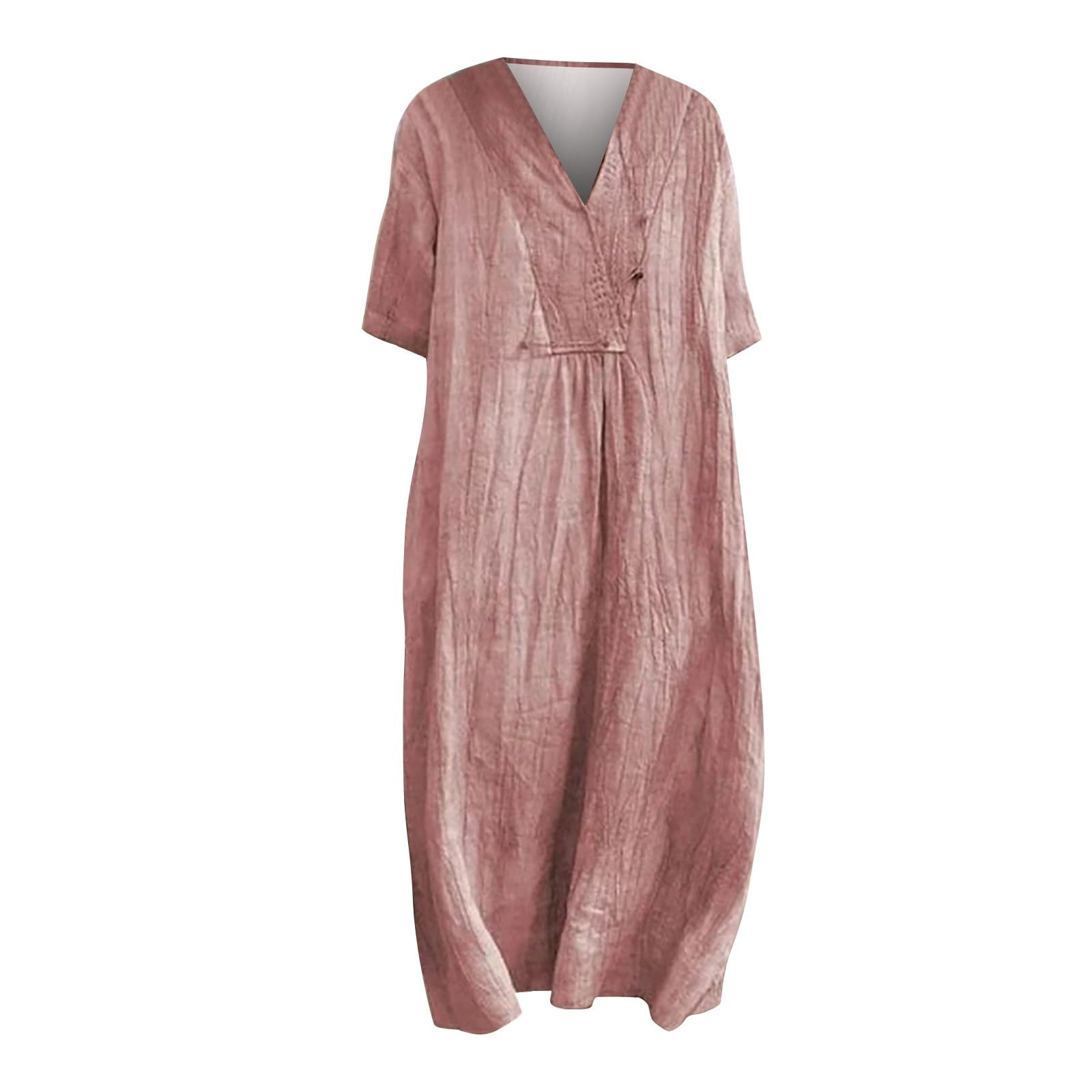 Abiti Donna Lunghi/Corti/Midi con Scollo a V/Scollo Rotond,Manica Corta/Senza Maniche,Vestiti Estivi con Tasche Abito Donna Estivo Elegante Fresco e Versatile
