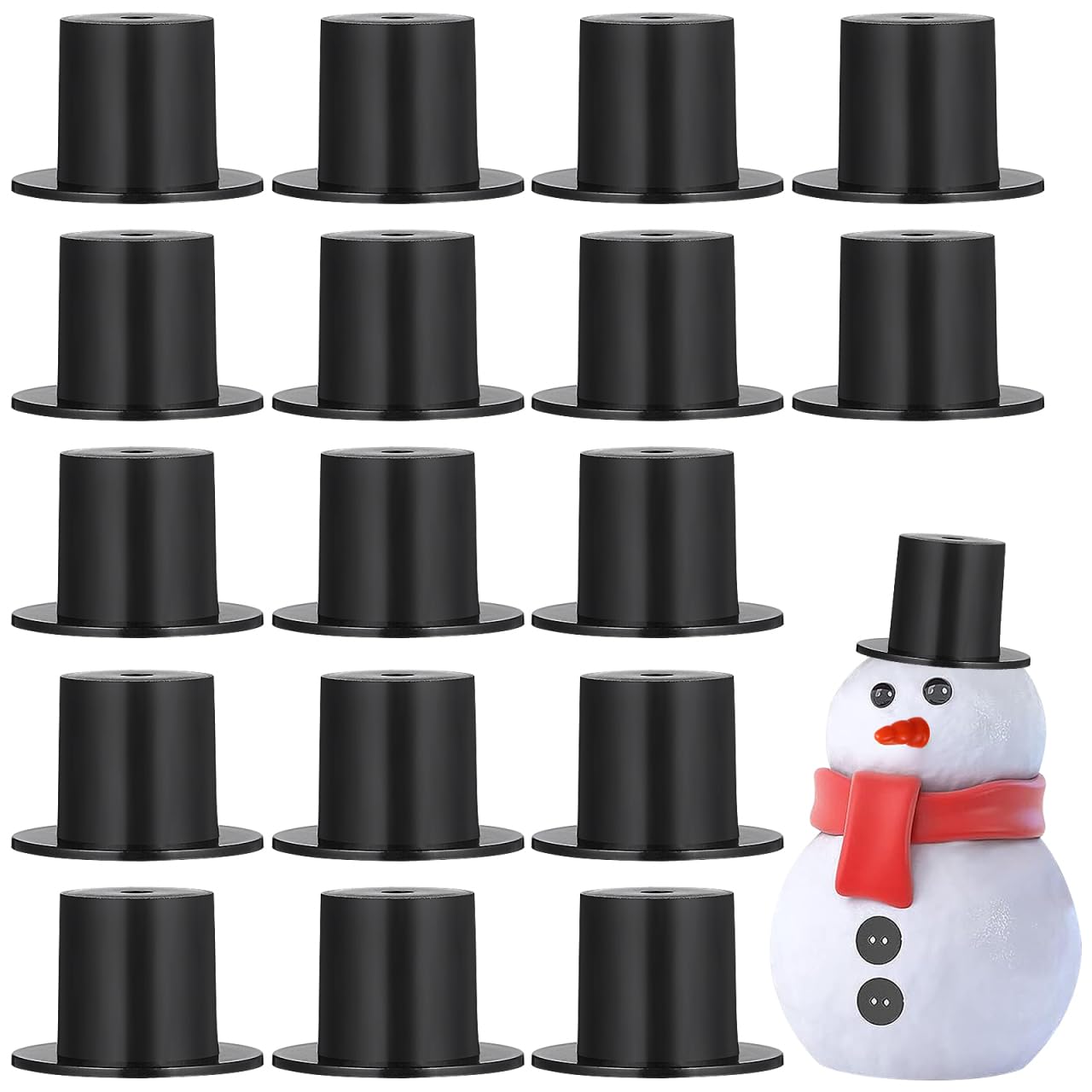 UKCOCO 50 StüCk Mini-Schneemannhüte 2,3 x 1,3 cm, Schwarzer