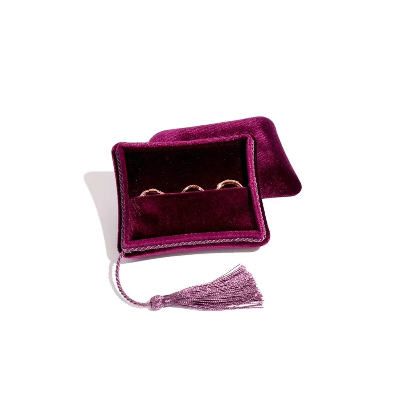 WEOKDFHA Jewelry Storage Bag Velvet Tassel Jewelry Box Portable Ring Earrings Necklace Storage Display Packaging(Red)