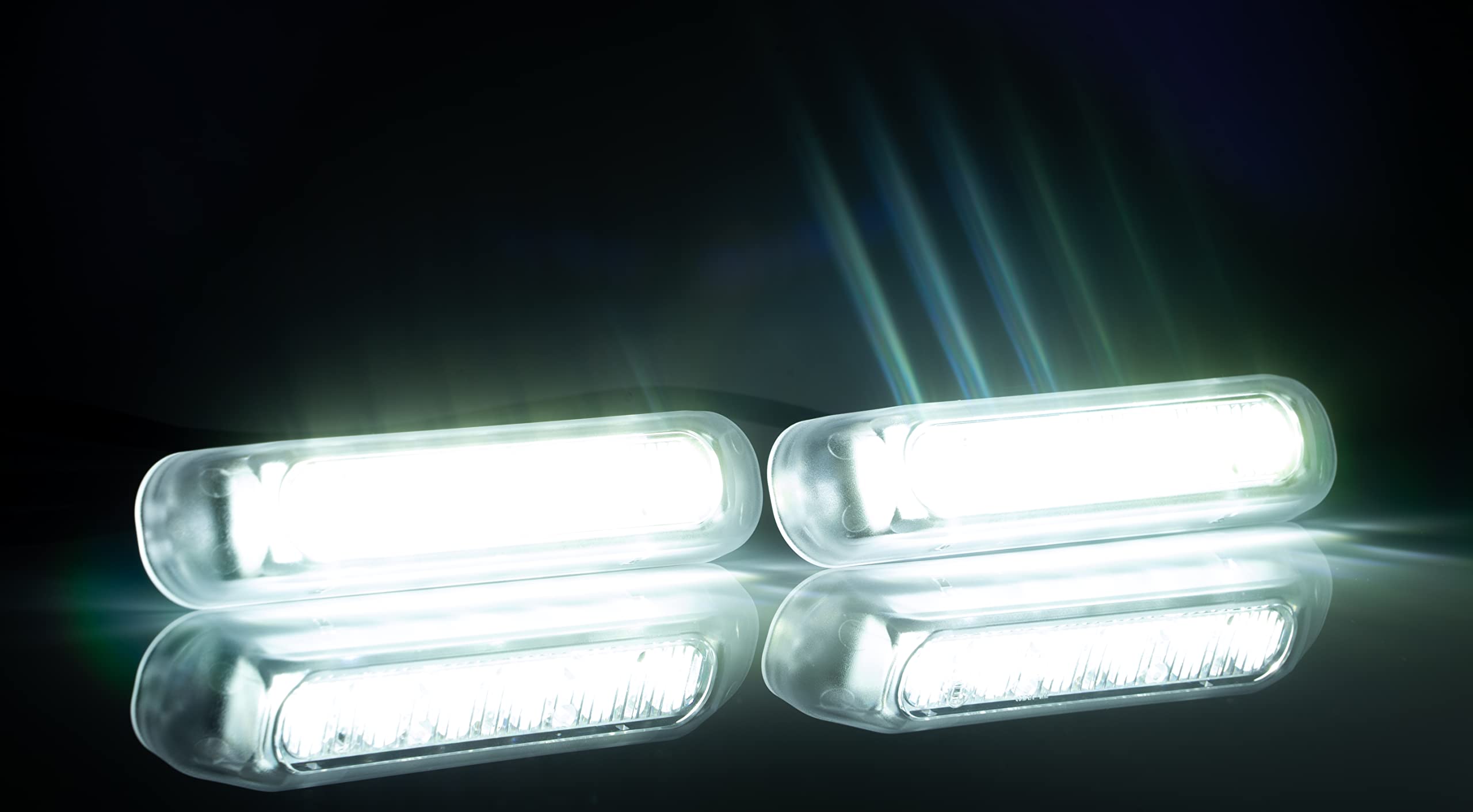 LED Tagfahrleuchten Set - vorne - Compact - 12V/24V - E9 - wasserdicht - Paar - für PKW LKW Wohnmobil