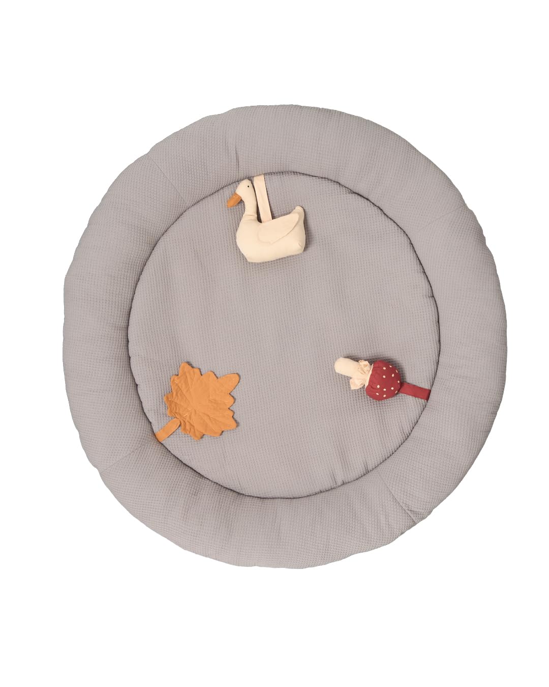 molis&co. Round Baby Sensory Mat, 90 cm. Sensory Blanket with Textures, Sounds and Interactive Toys. Padded, Foldable Activity mat with Carry Bag. Oeko-TEX 100 (Lake)