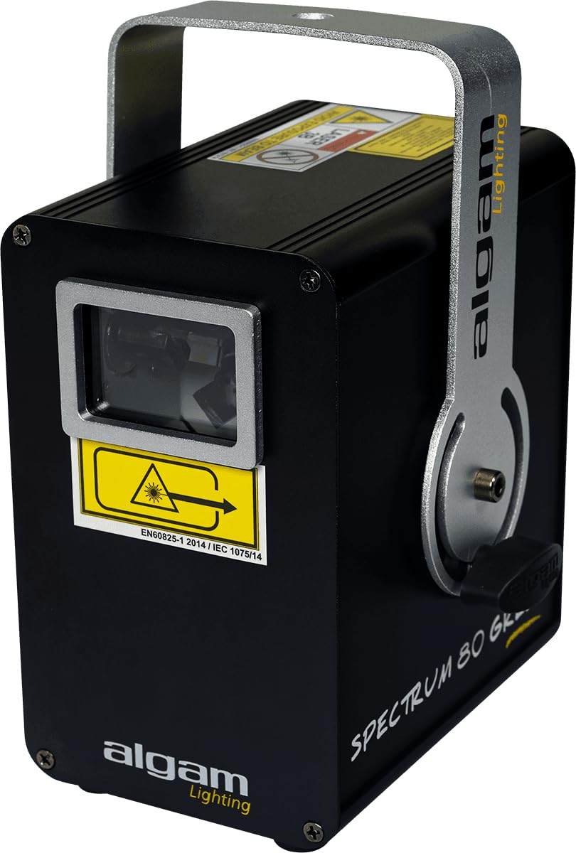 ALGAM LIGHTING - SPECTRUM 80 GREEN - Laser d'Animazione Monocolore Verde 80mW - Laser Class 3B - IP20-200 x 260 x 150 mm