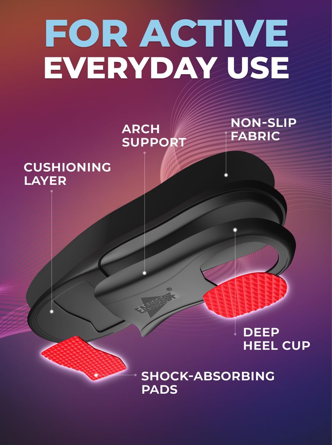 Arch Support Insoles for Men Women - High Arch Shoe Inserts for Standing All Day - Plantar Fasciitis Relief Orthotic Insole for Flat Feet - Work Running Hiking - Image 7