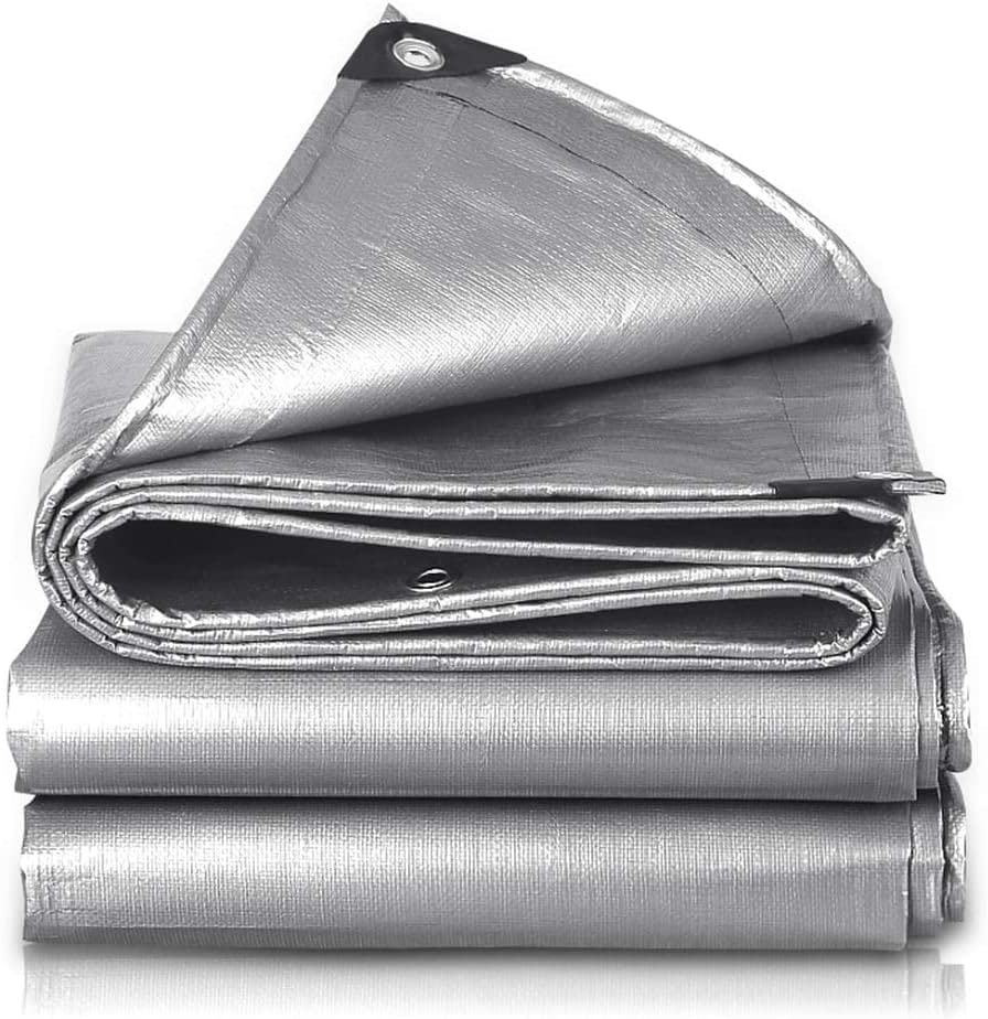 RajoNN Tienda de campaña Lona Impermeable Resistente -200GSM Hoja de Lona Plateada Universal Cubierta Hecha de Lona Cubierta de Muebles Hoja de Camping (4mx8m)