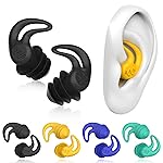 Waterproof Ear Plugs for Swimming Adults - 4 Pairs Reusable Silicone Ear Plugs for Women & Men, Keep Ear Water Out Swimming, Showering, Bathing, Surfing, Water Sports