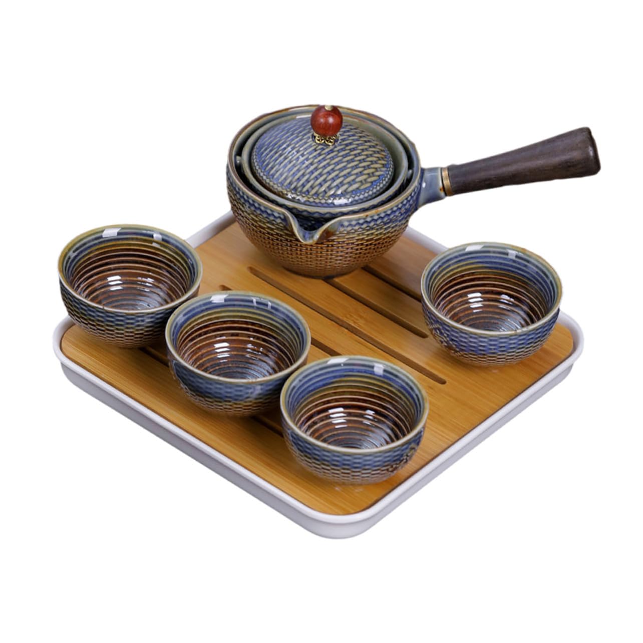 Juego de té chino de cerámica portátil y funcional para apasionados del té