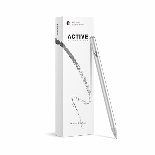 KSW KINGDO iPad Stylus, iPhone Stylus, Rechargeable Stylus Pen,1.4mm Fine Tip for Drawing and Writing, Compatible iPad Pro/iPhone and iPad/iPad Mini/iPad Air(White)