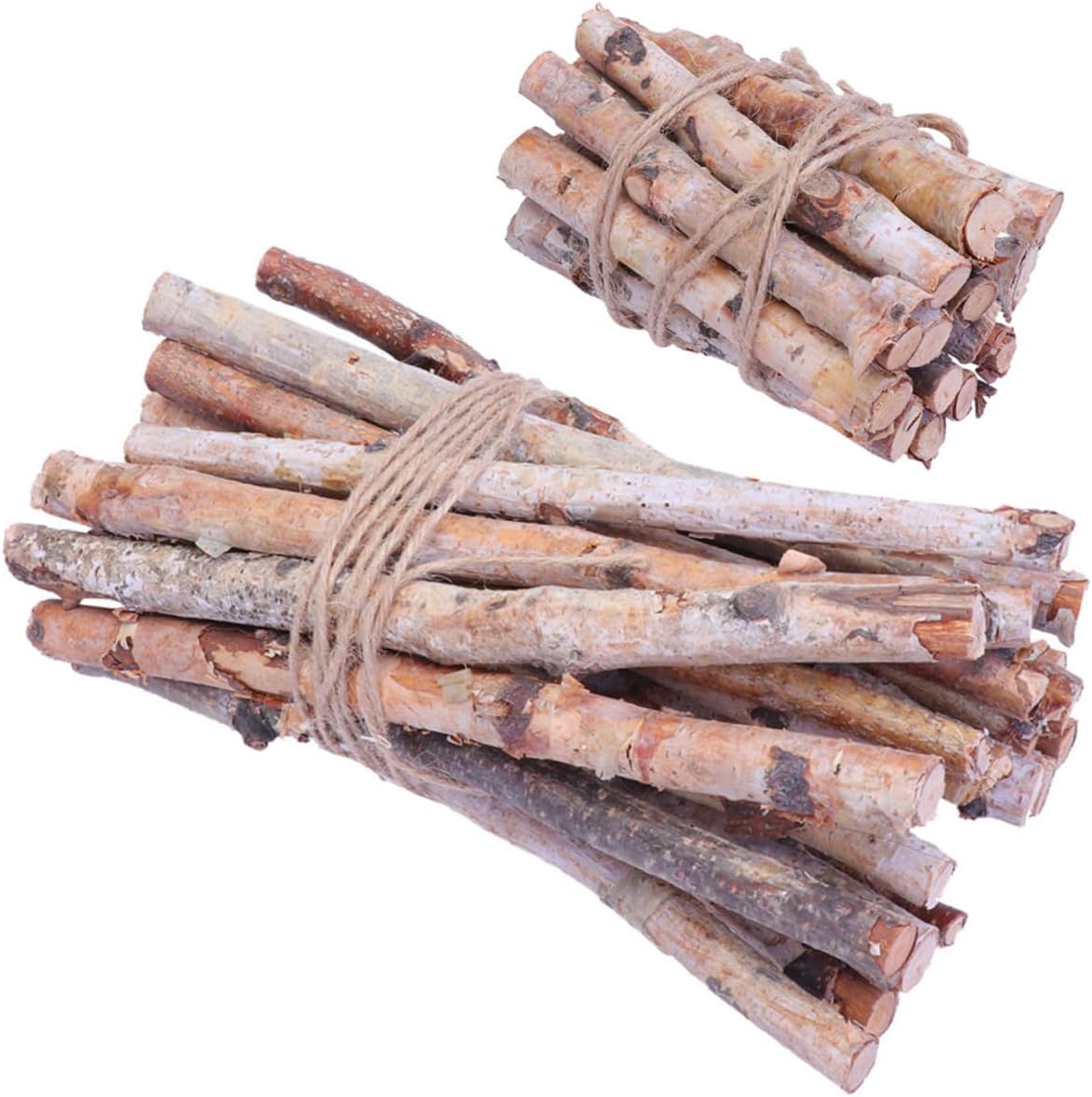 Birch Branch Craft Decorative Logs 40pcs Birch Twigs Fireplace Logs for Vase Decorations