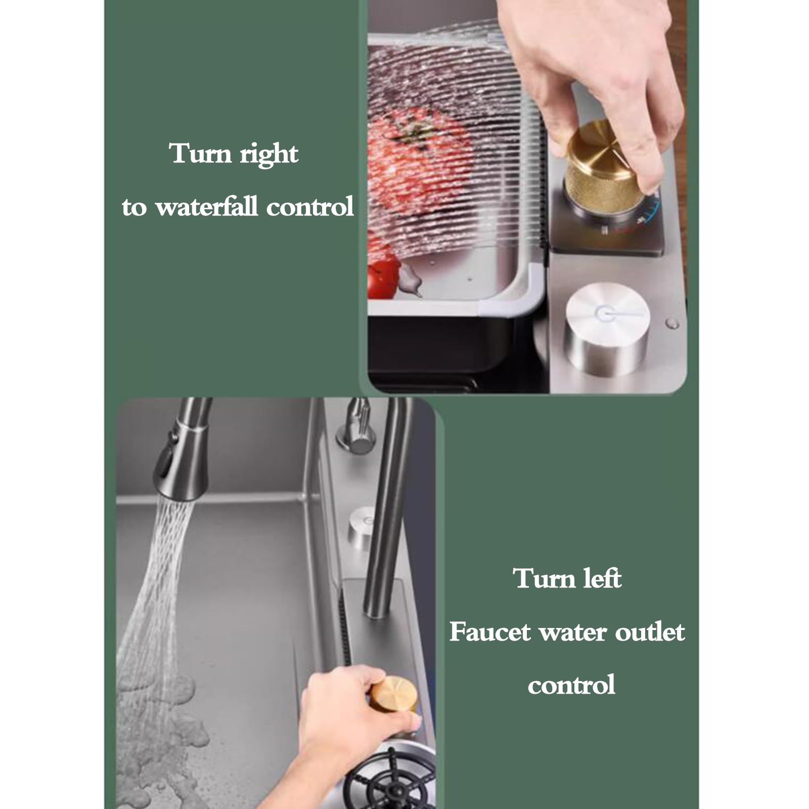 Lavello a sifone a cascata in acciaio inox grigio a vasca singola con rubinetto Lavello semplice a vasca singola di grande capacità per uso domestico Cucina Lavello per lavastoviglie Lavello