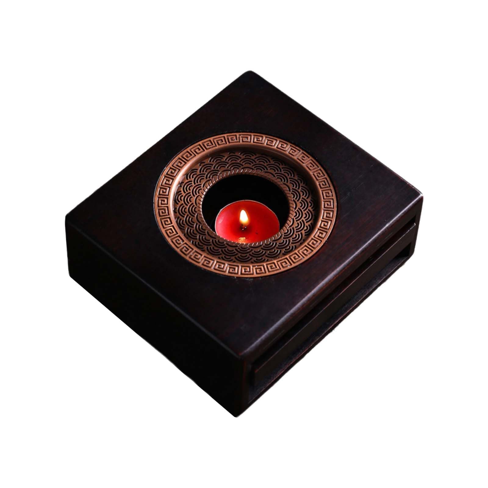MINZHI Calientaplatos para tetera de madera bambú, base calentador de té y café
