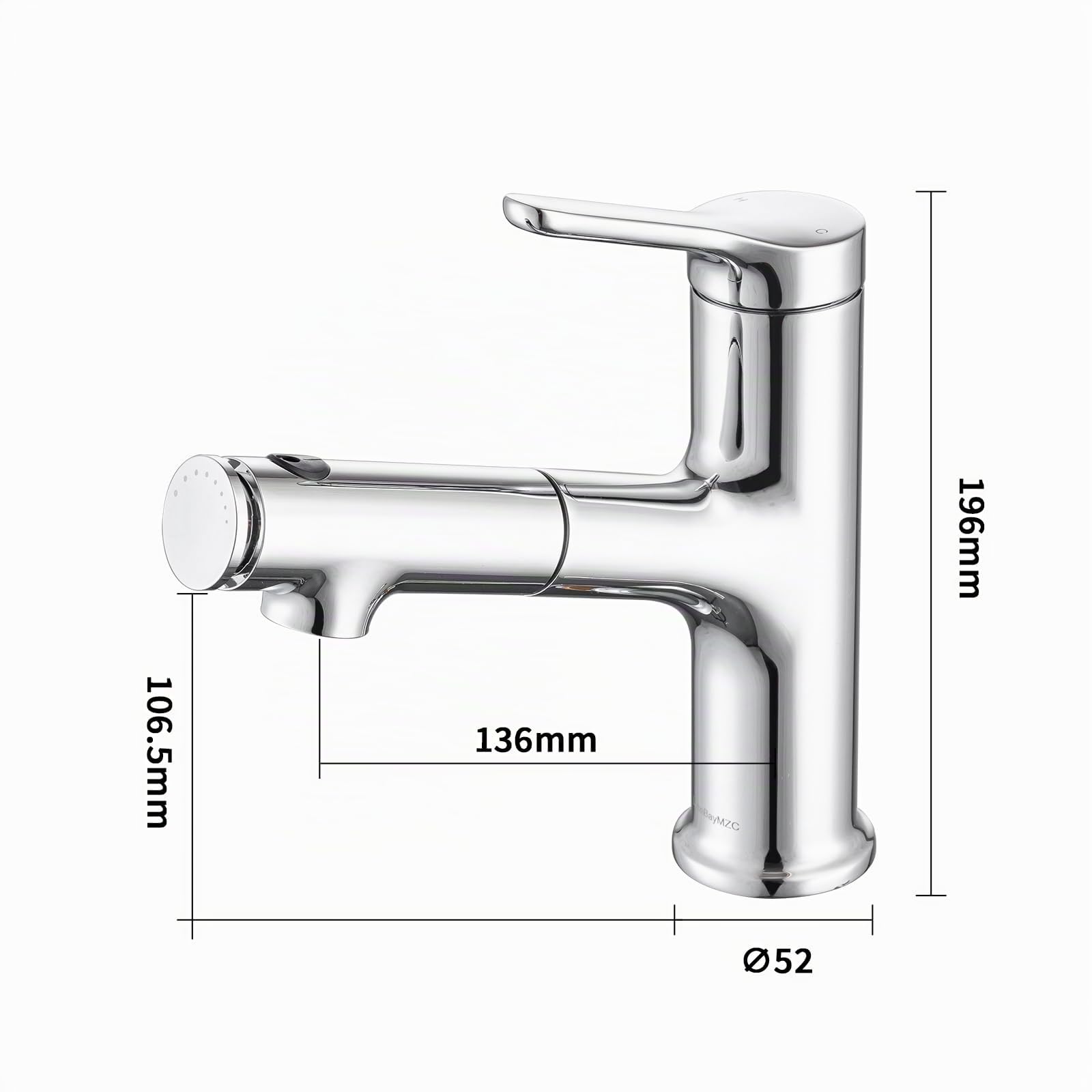 Grifo Lavabo LakeBayMZC Con Extraíble de 3 Modos,Mezclador de Lavabo de Baño,Grifos Monomando,Apto para Fregadero de Encimera,Aireador Extraíble,Agua Fría y Caliente,Cromo