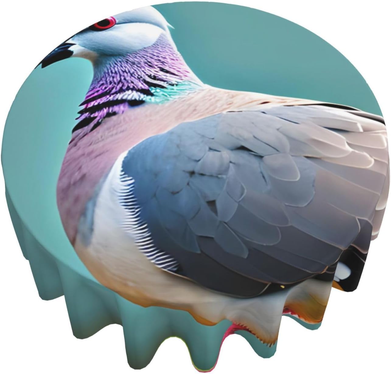 Cartoon Pigeon 4 Print Wrinkle Free Dining Table Cover for Birthday Party Farmhouse Tablecloths Up to 60 x 60 Inches