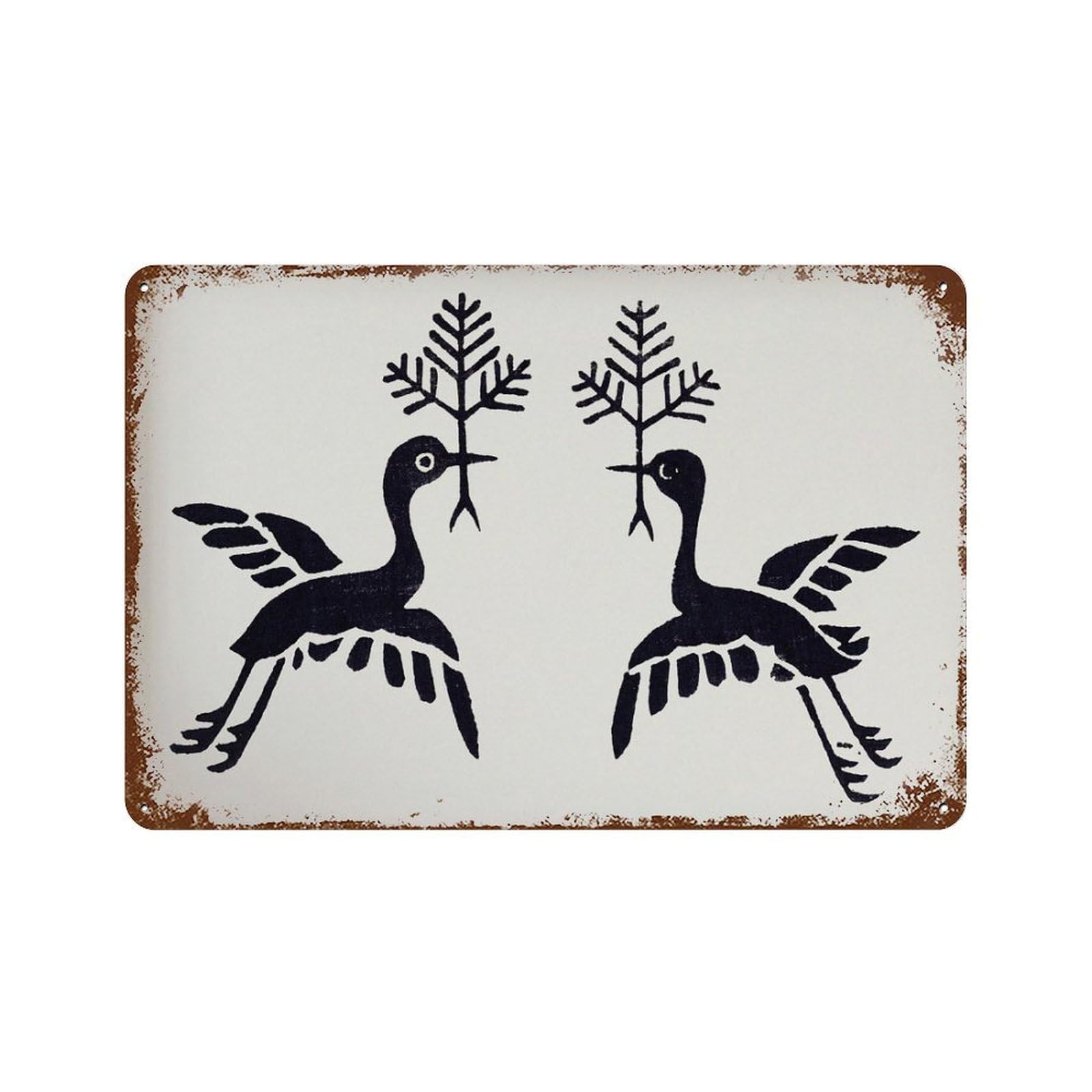 xiaoxiaoshen Japanese Birds Taguchi Tomoki, Vintage Decor Wall Decor Art Metal Tin Poster Modern Home Decor Art Home Bar Shop Decorations Vintage Sign 20x30cm