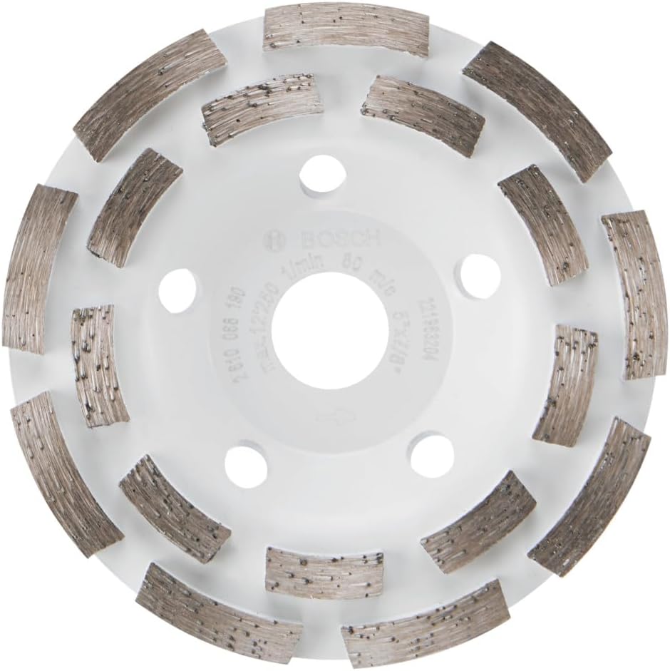 BOSCH DCDR0501 5 in. Double Row Segmented Diamond Cup Wheel | Longer Life, Effective Grinding | Concrete, Mortar | Small Angle Grinders