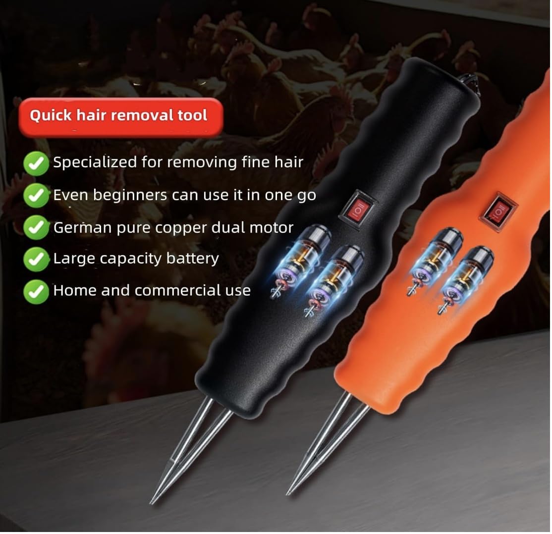 Plumeuse Électrique Portable Pour Poulet, Canard, Oie – Rechargeable, Rapide Et Efficace (Noir)