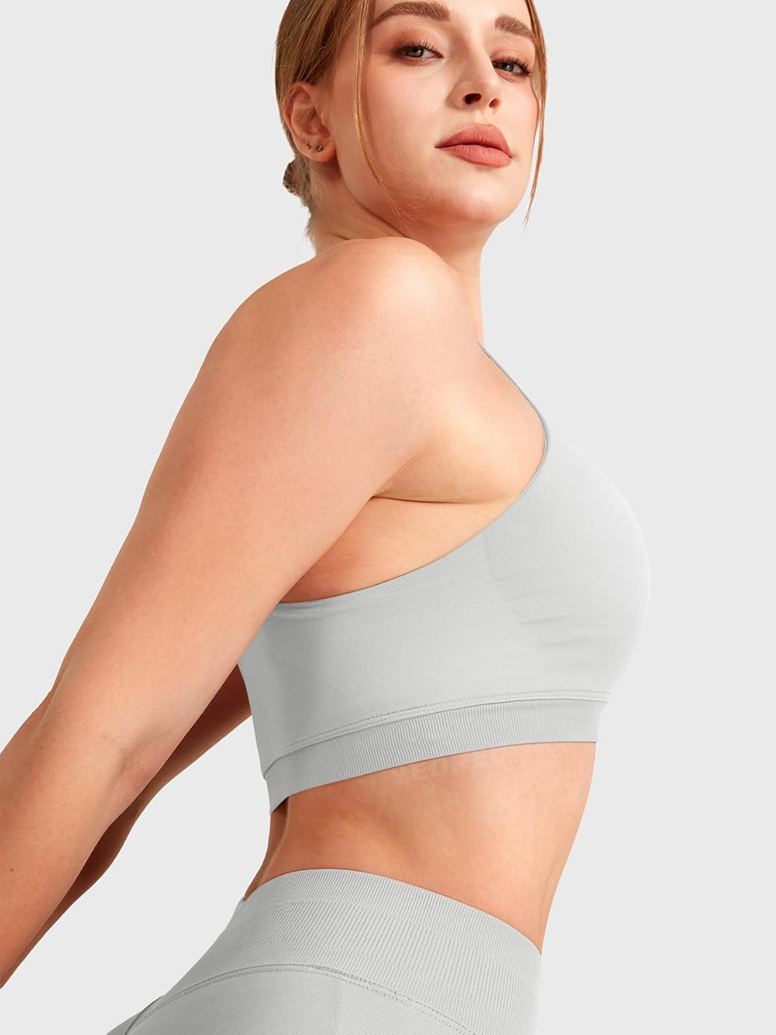 YEOREO Racerback Sports Bras for Women Padded Medium Impact Dafnien Seamless Yoga Workout Crop Tops - Image 5