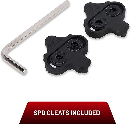 Miniatura 4 de Pedales SPD para bicicleta con jaulas para los dedos (tacos SPD) – Pedales de clip Shimano SPD 2 en 1 con correas para los dedos – Compatible con
