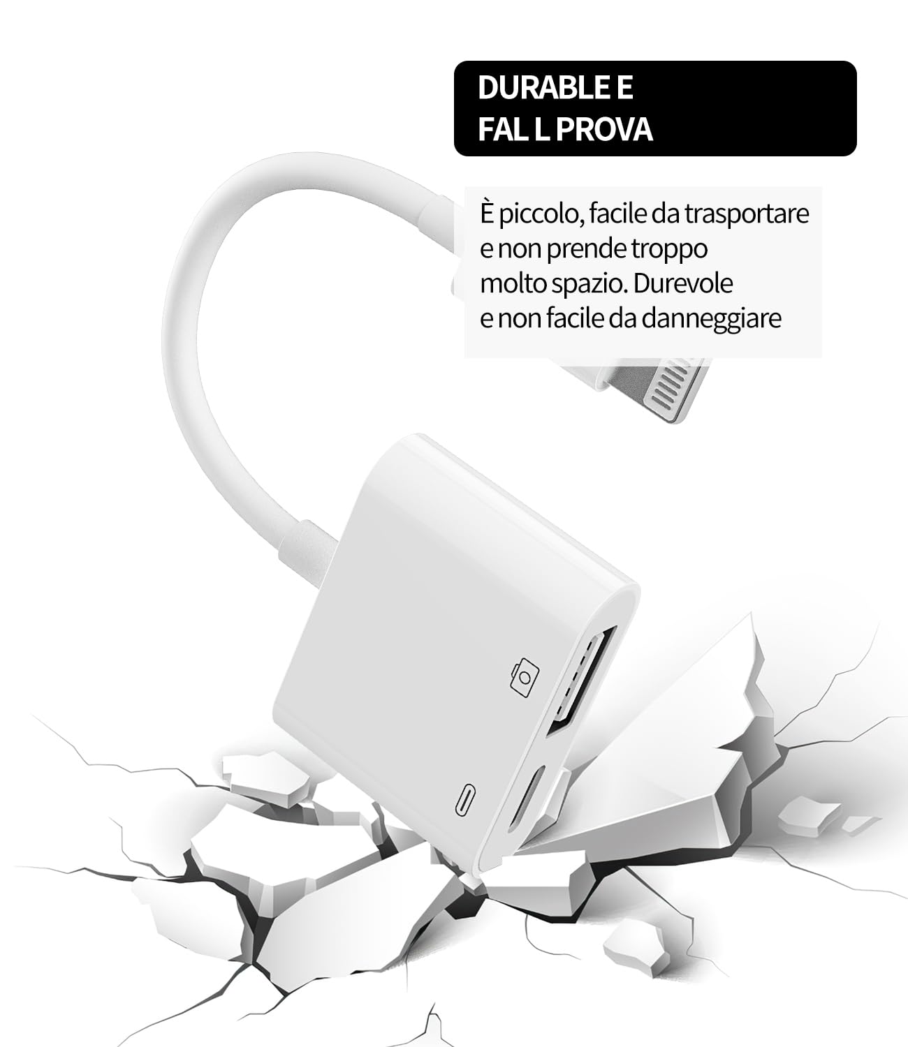 Adattatore OTG da Lightning maschio a USB femmina certificato Apple e cavo di ricarica per iPhone 11 12 Mini Max Pro xs XR X SE 7 8plus Ipad Air A Camera Memory Stick Flash Drive Cable Converter