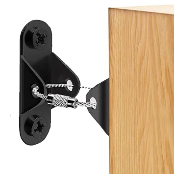 Furniture Anchors Anti Tip Furniture Straps for Baby Proofing, Secure 400lbs Tension Earthquake Resistant Furniture Safety Straps to Wall Prevent Falling Bookshelf Wall Anchor 6 Pack