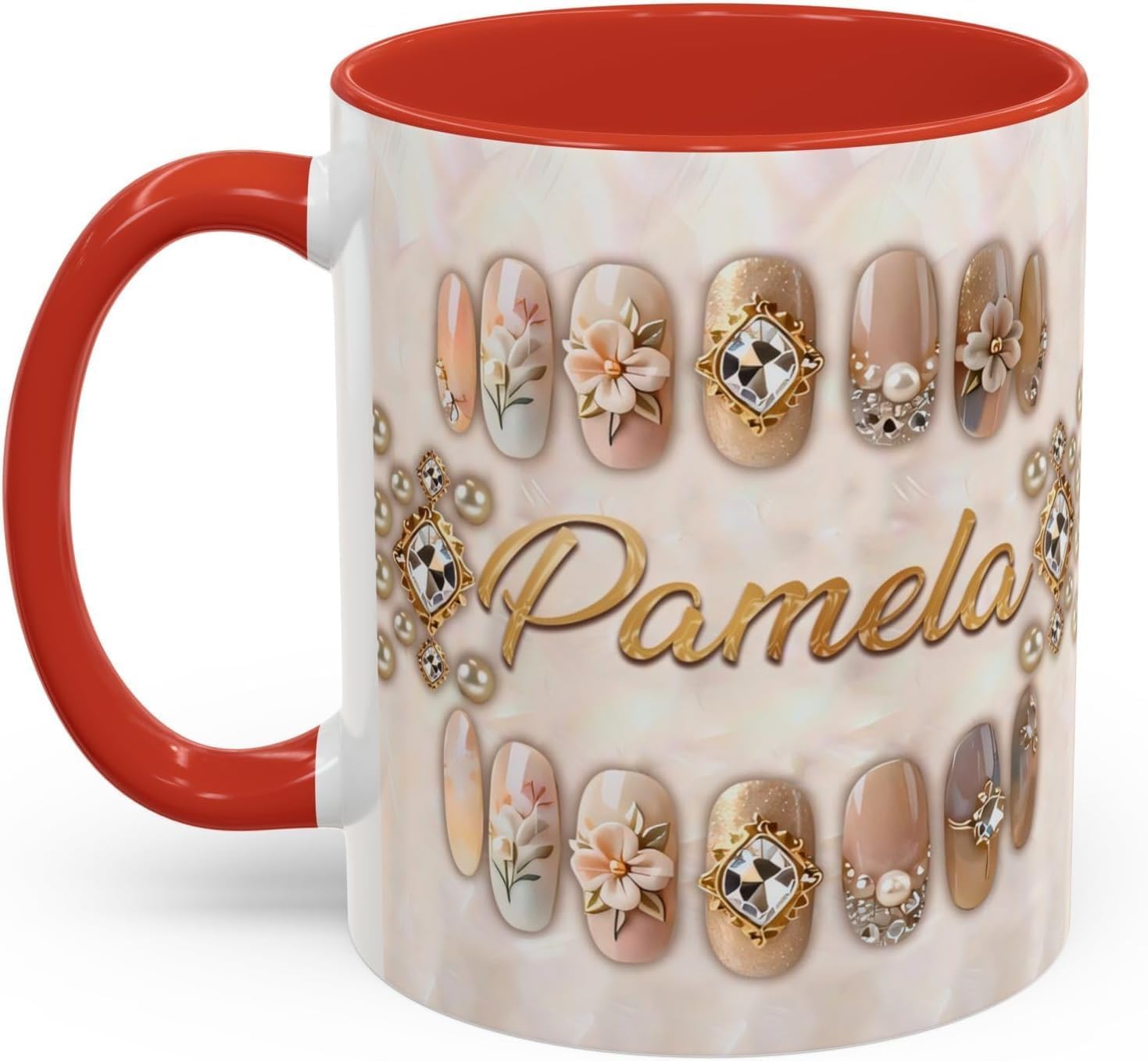 Personalized Nail Tech 3D Effect Printed Mug With Custom Nail Salon Name, Pink Manicure Tools Coffee Cup for Nail Artists, Manicurists, Beauty Professionals, Gifts for Nail's Lovers, Women 7
