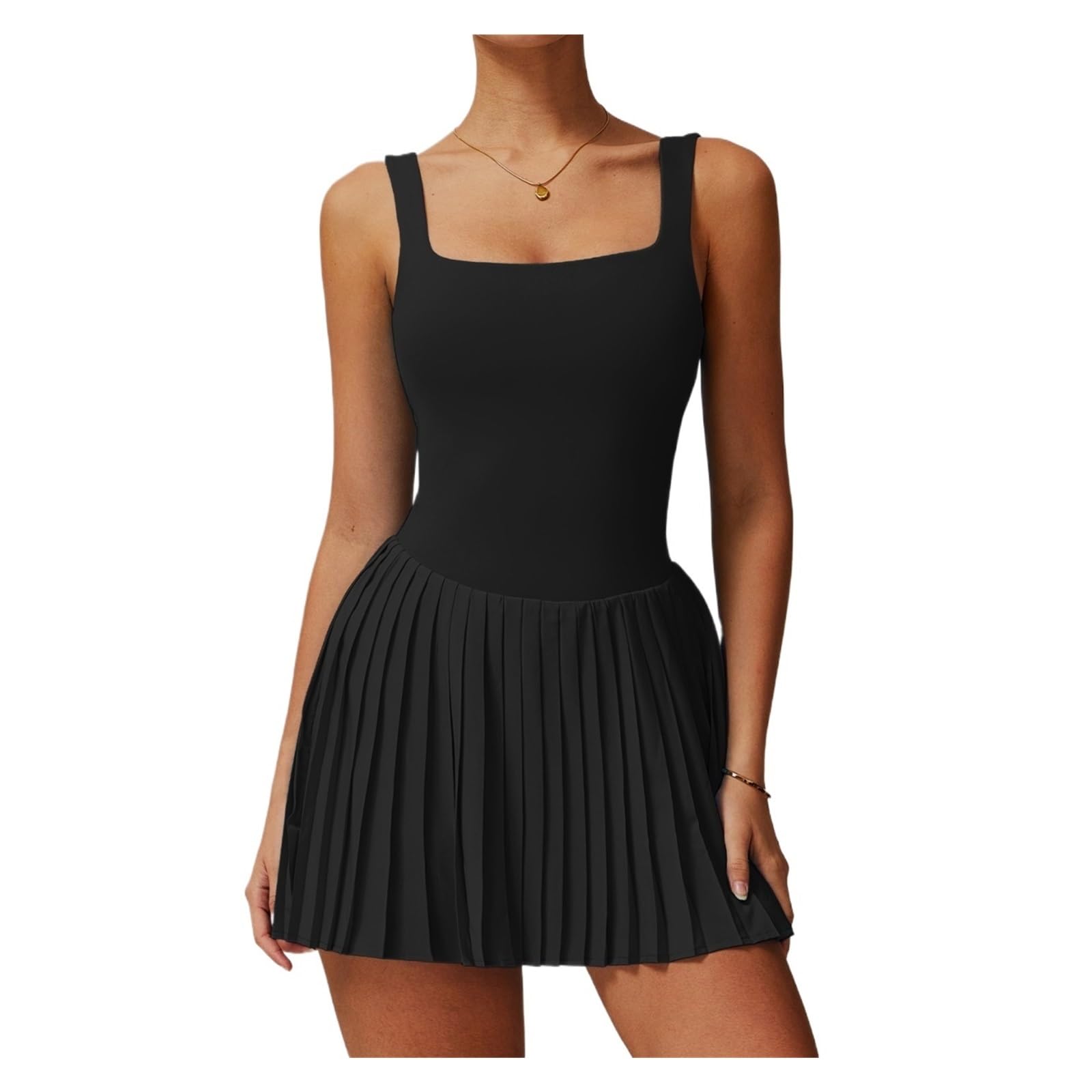 Mono de Yoga for Mujer, Falda de Tenis, Parte Inferior antideslumbrante, Traje Deportivo for Correr y Fitness con Bolsillo