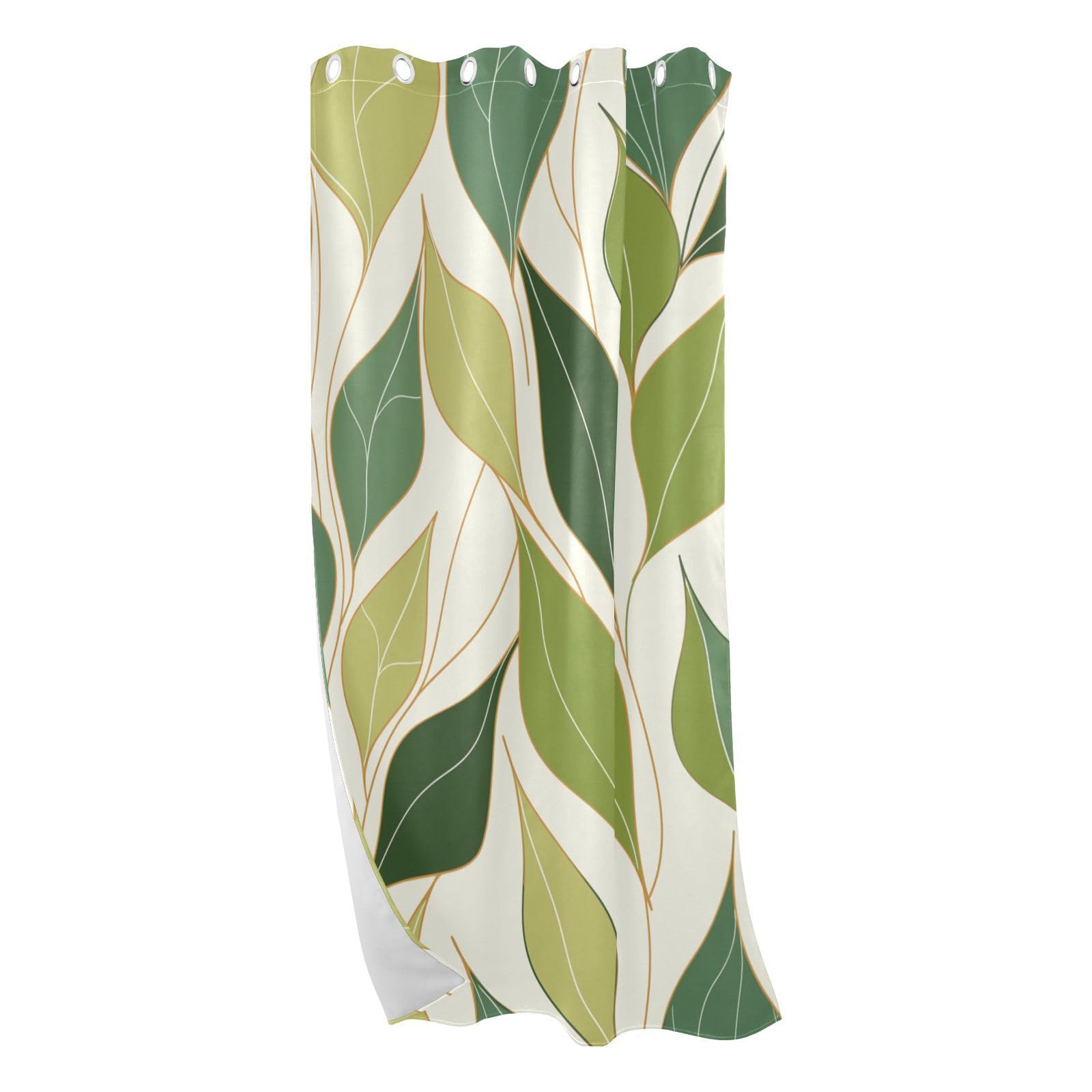 Rideau occultant feuilles vertes 132x213 cm pour salon