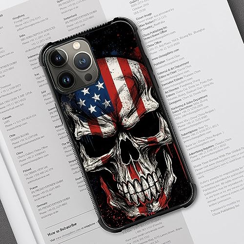 Coque antichoc iPhone 15 Pro Max motif crâne rétro US - 7