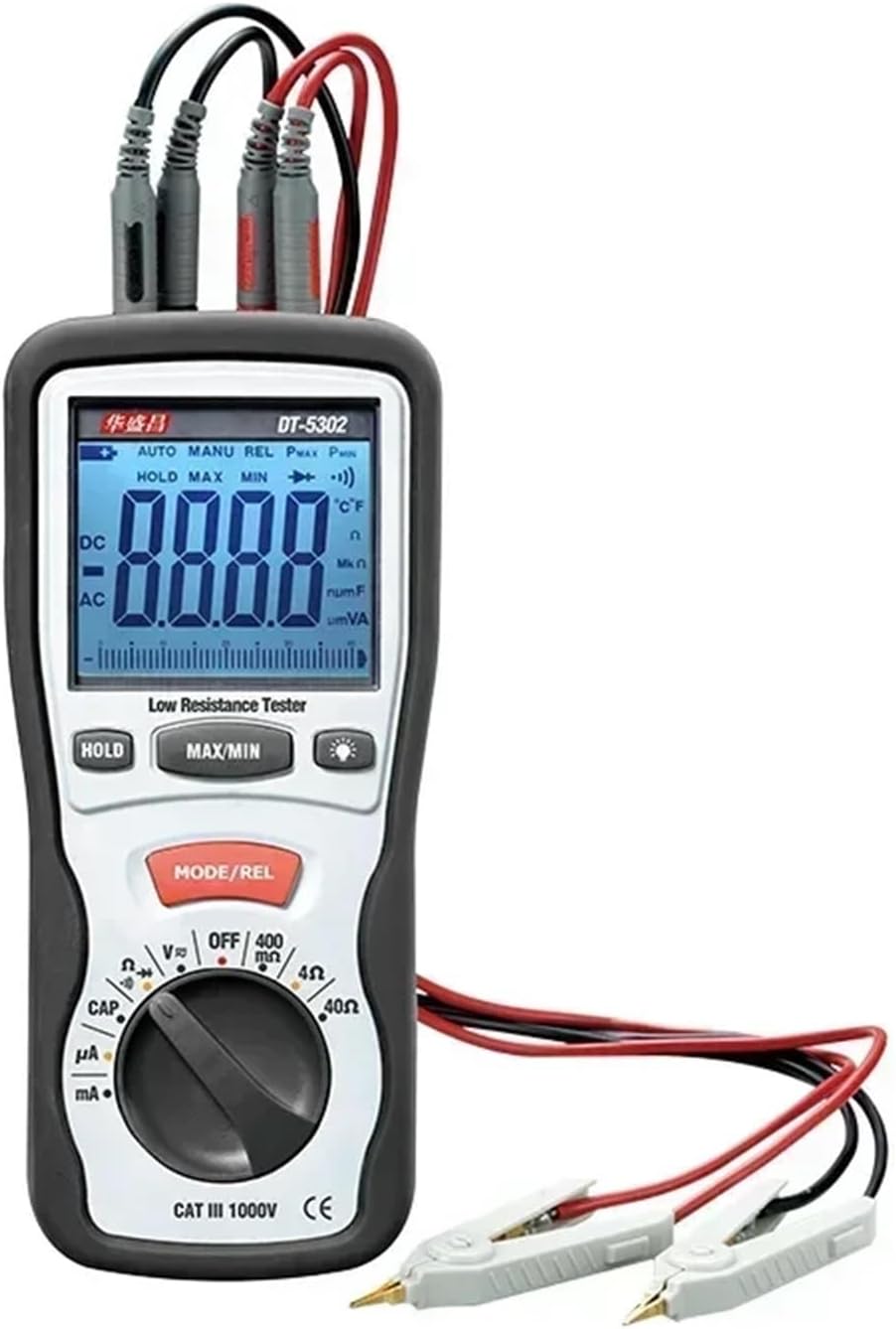 DT-5302 Digital Insulation Resistance Tester with High Precision Professional Grounding Resistance Four Wire Low Resistance(DT-5302-black)