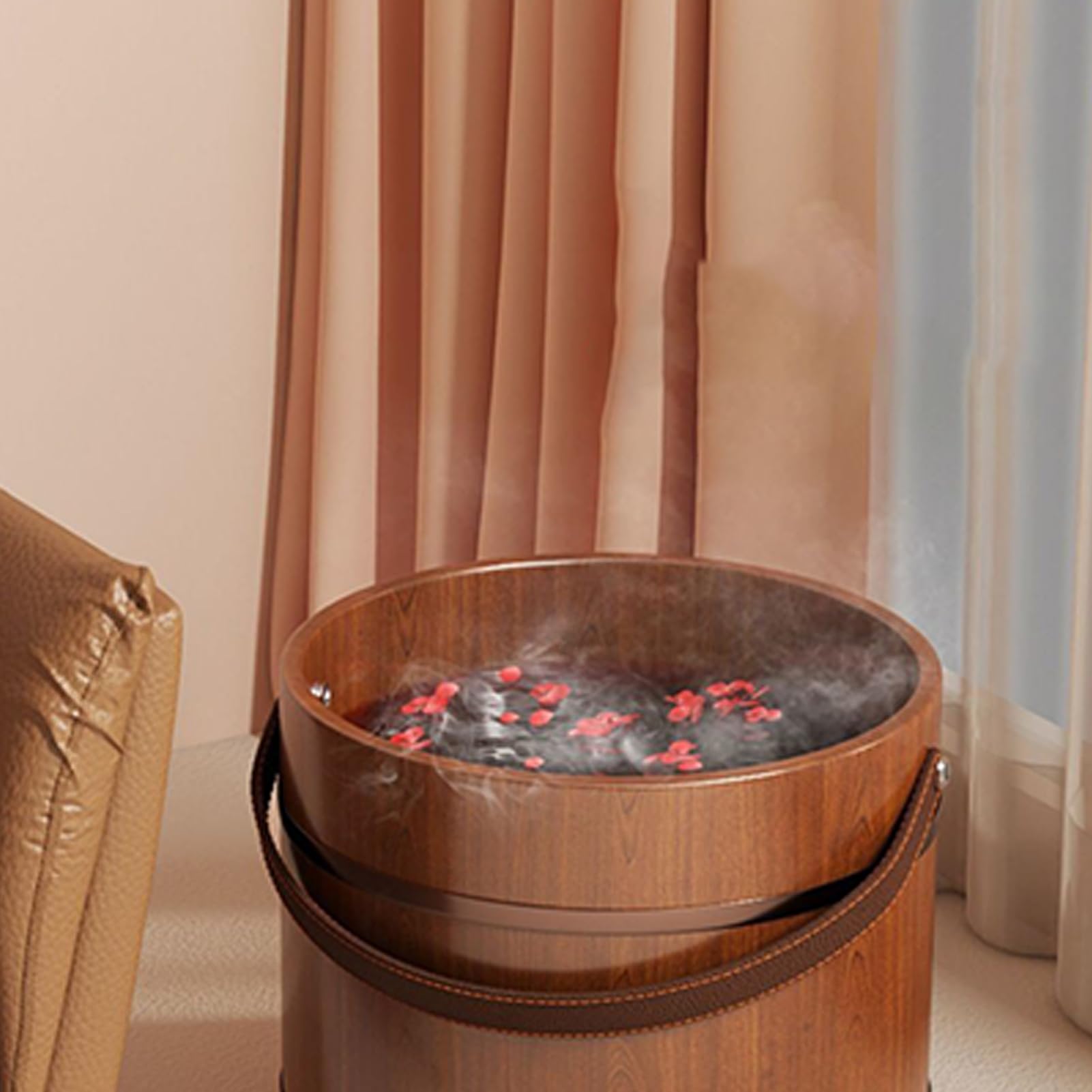 Vasca in Legno per Ammollo dei Piedi Vasca Per Pediluvio Con Effetto | In Legno Per Pedicure E Spa Dei Piedi per Anziani, Donne, Uomini, Padre, Madre e Papà