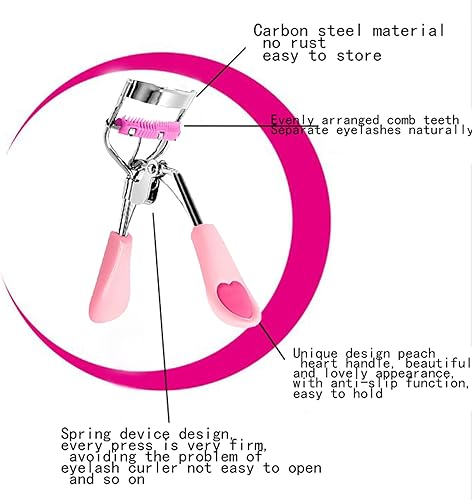 Miniatura 5 de Rizador de pestañas con cojín, rizador de pestañas con peine de pestañas, rizador de pestañas con peine integrado, rizador de pestañas largo y