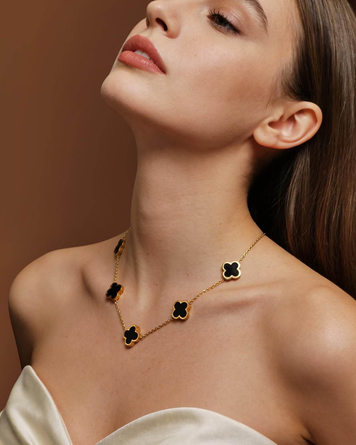 18K Gold/Silver Plated Four Leaf Clover Necklace Dainty Non Tarnish Gold Necklace for Women Trendy Lucky Jewelry Gift Valentines Day Gifts - Image 3