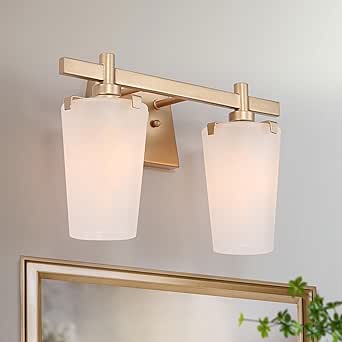KSANA Bathroom Light Fixture, Gold Bathroom Vanity Lights Over Mirror ...