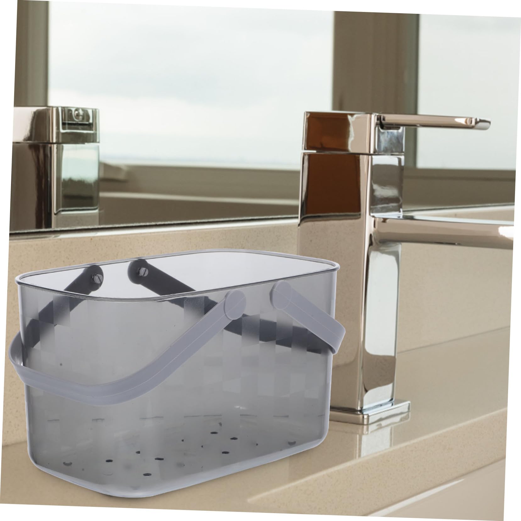 Cesta De Almacenamiento De Ducha Grande Organizador De Baño Drenaje Para Cosméticos y Accesorios De Baño Funcional y Portátil Para Hogar y Viajes