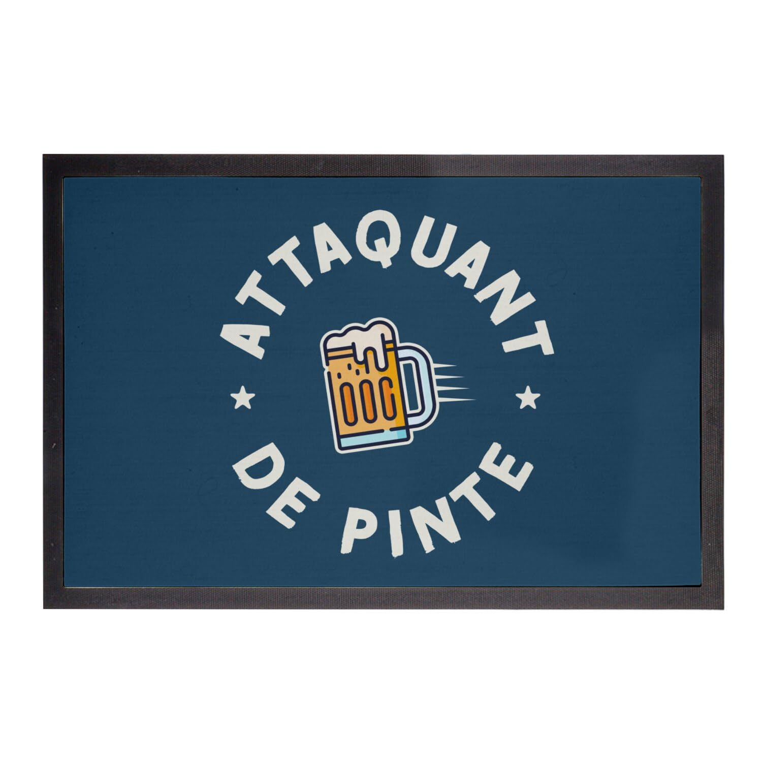 Paillasson bleu original cadeau idéal pour crémaillère amateur de bière et soirée foot