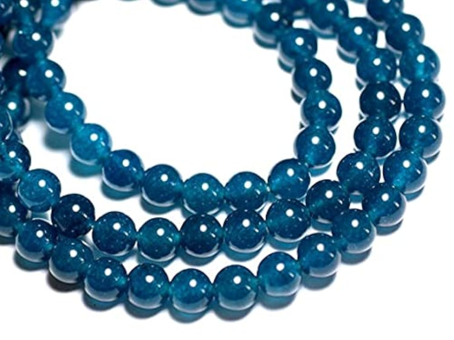Perles de jade rondes 8mm de qualité supérieure aux reflets intenses vert paon