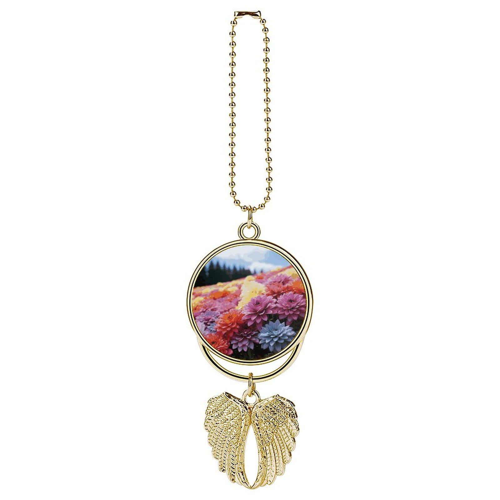 Rainbow Flower Sea Car Pendant Hanging Swing Auto Rear View Mirror Hanging Car Rear View Mirror Charm Truck Hanger Ornament Charm for Car Rear View Mirrors Accessories