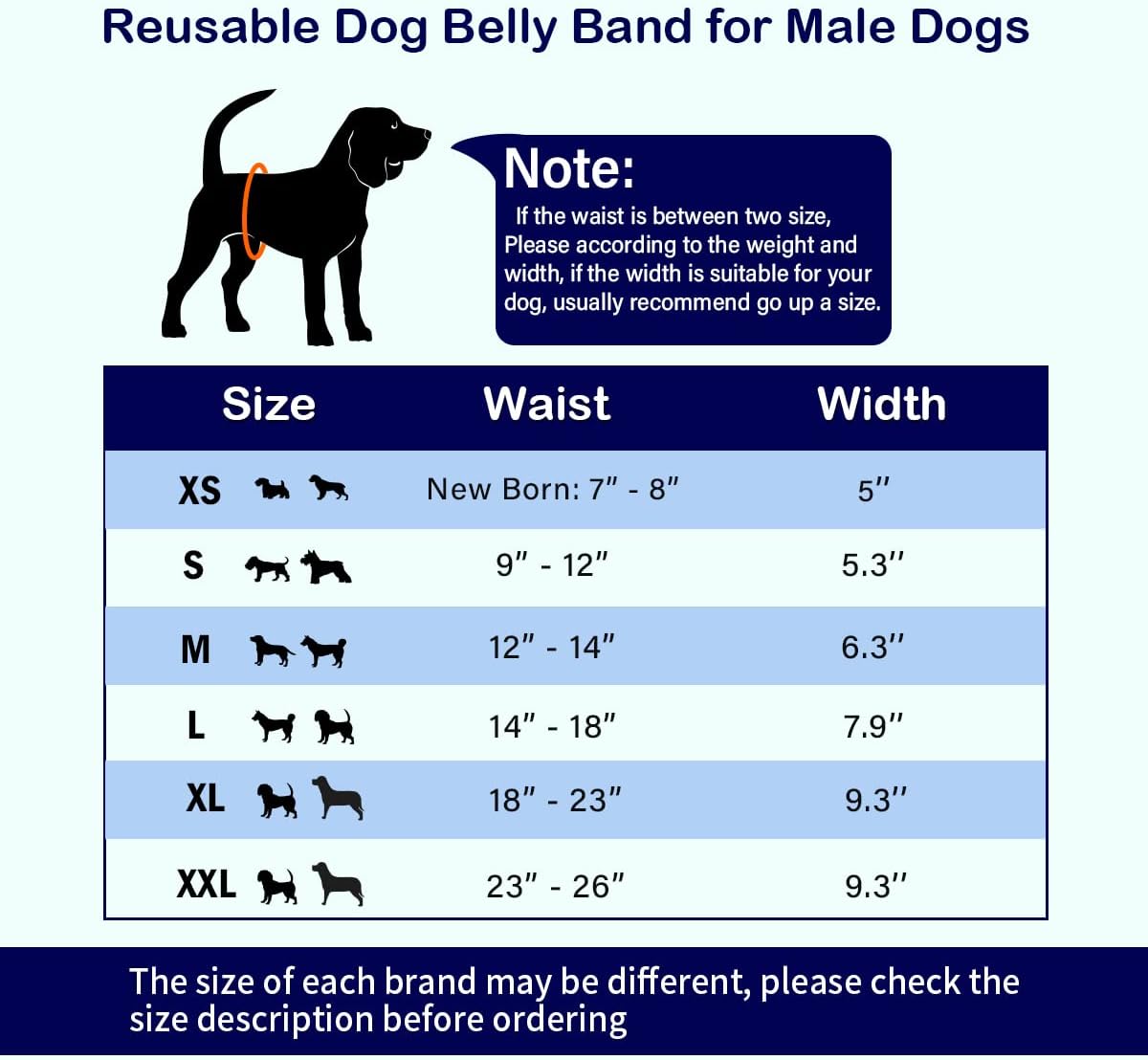 MICOOYO Belly Bands for Dogs Reusable Dog Nappies Male 3 Pack, Male Dog Wraps Diaper Pants for Doggy Puppy(Space, S) - Image 3
