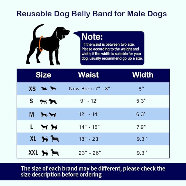 Foto 2 de 8 de MICOOYO Bandas para el vientre para perros, pañales reutilizables para perros machos, paquete de 3