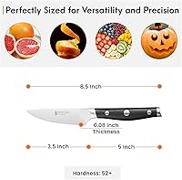 Vista 7 de 3-Piece Kitchen Knife Set – Includes 8” Chef Knife, 7” Nakiri, 3.5” Paring – High Carbon German Stainless Steel Blades, Ergonomic Handle – Versatile