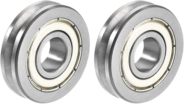 sourcing map V6000ZZ V-Groove Shaped Bearing 10x30x8mm Double Metal Shielded Chrome Steel Roller Guide Bearing 2pcs