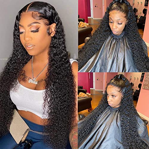 Glueless Wigs for Black Women Lace Front Wigs Human Hair Water Wave Wigs 100% Unprocessed Virgin Brazilian Human Hair Wigs With Baby Hair For Black Women 10A Lace Front Human Hair 150% Density Wigs 26 Inch