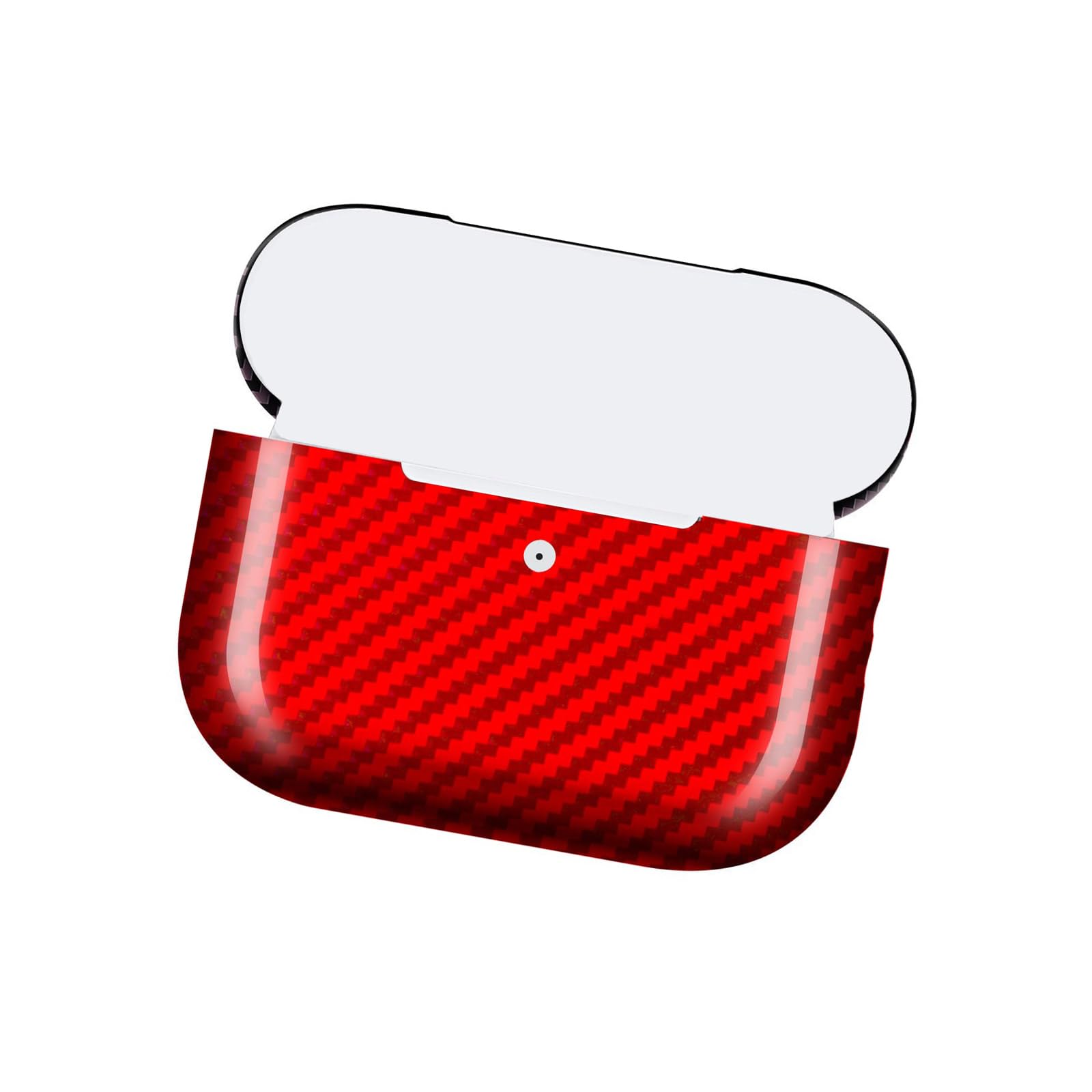 Étui élégant en carbone pour écouteurs avec compatibilité de charge et coque en carbone sécurisée