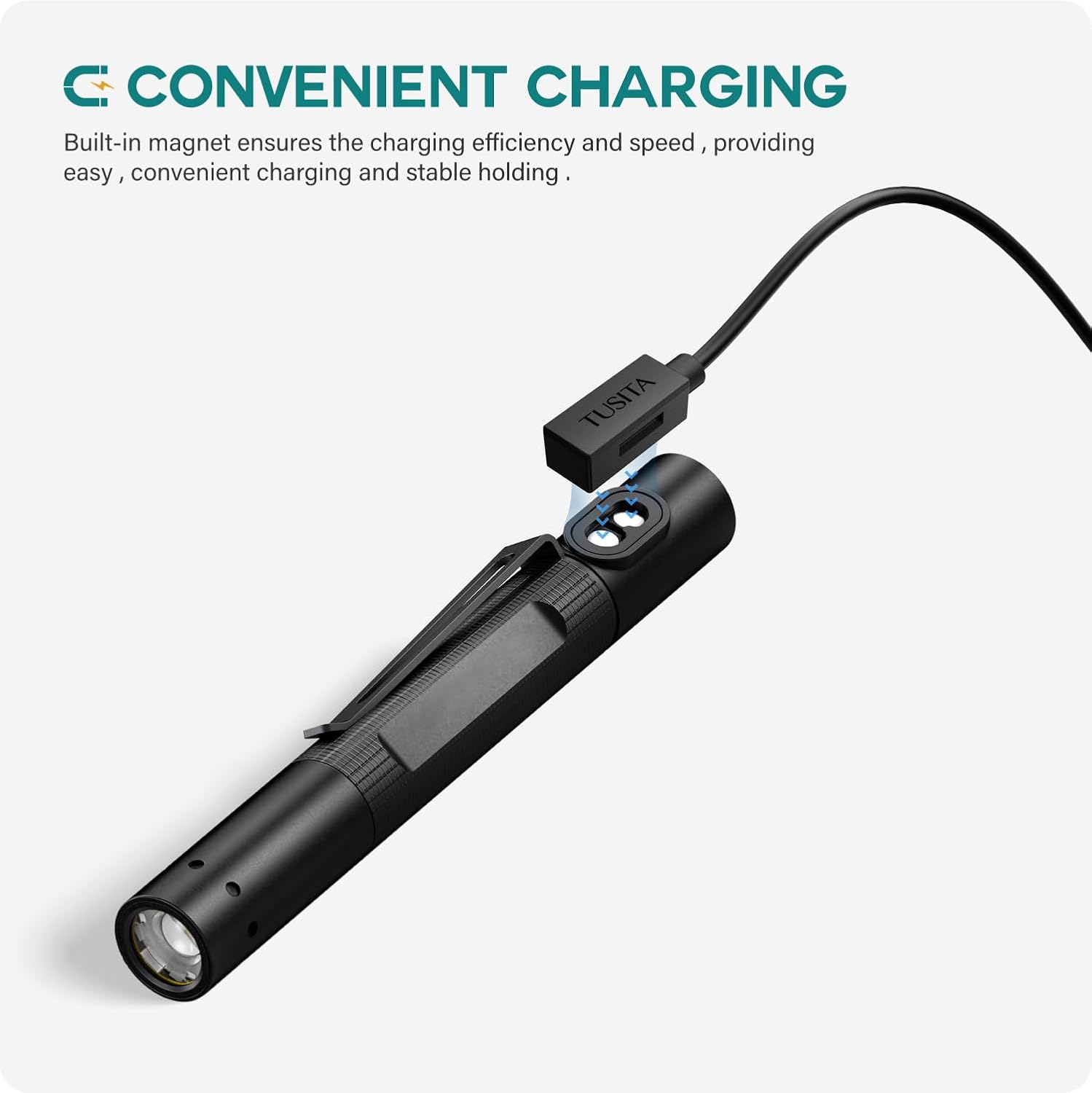 TUSITA Magnetic Charger Cable Compatible with LEDLENSER P&H Models Flashlight- 1.2M / 4ft.