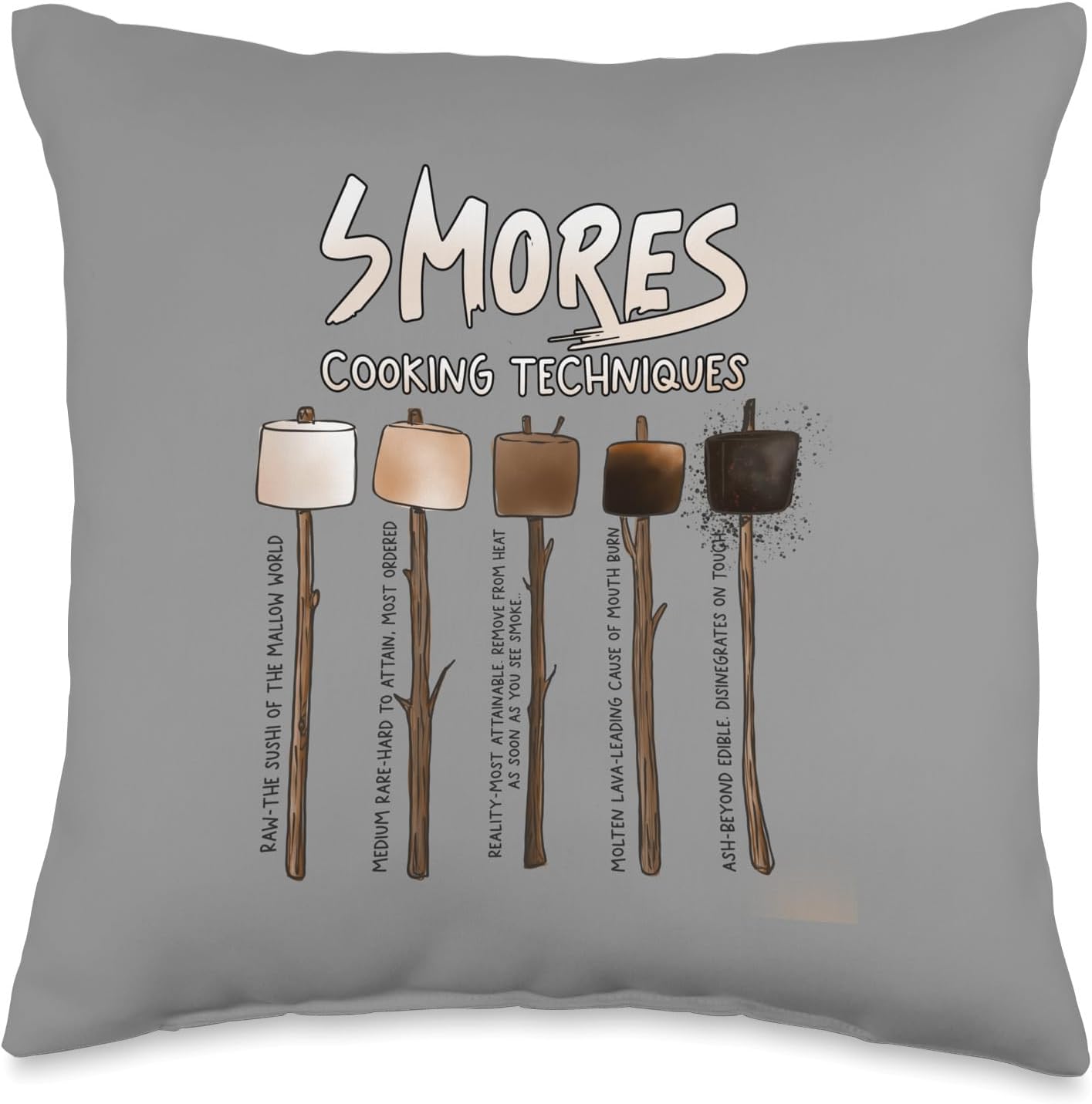 Cute Funny Smores for campers men women and kids Throw Pillow