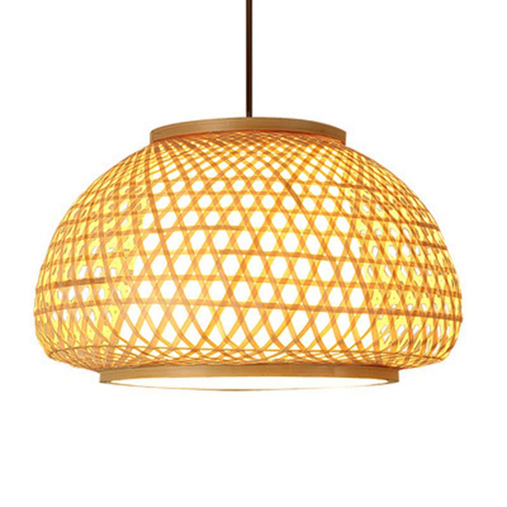 Lustre en rotin anti-éblouissement avec suspension en bambou réglable