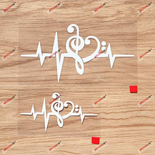 Amazon.com: Treble Clef Heart Beat Love Music Notes Decal Vinyl Sticker ...
