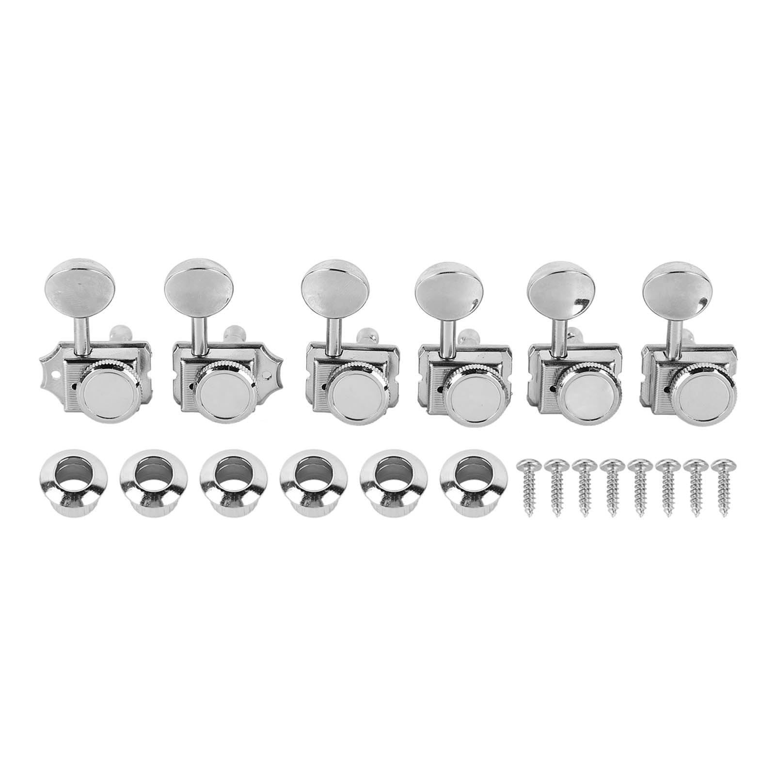 6pcs Tuner Guitar Tuner Pegs semi chiuso a cordatura a corda di tuning per le teste della macchina Accessori per chitarra con dadi e vite per materiale di chitarra elettrica