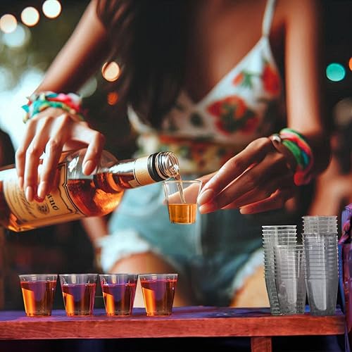 Miniatura 4 de Party Essentials Vasos de chupito, 2 oz, de plástico duro, Transparente